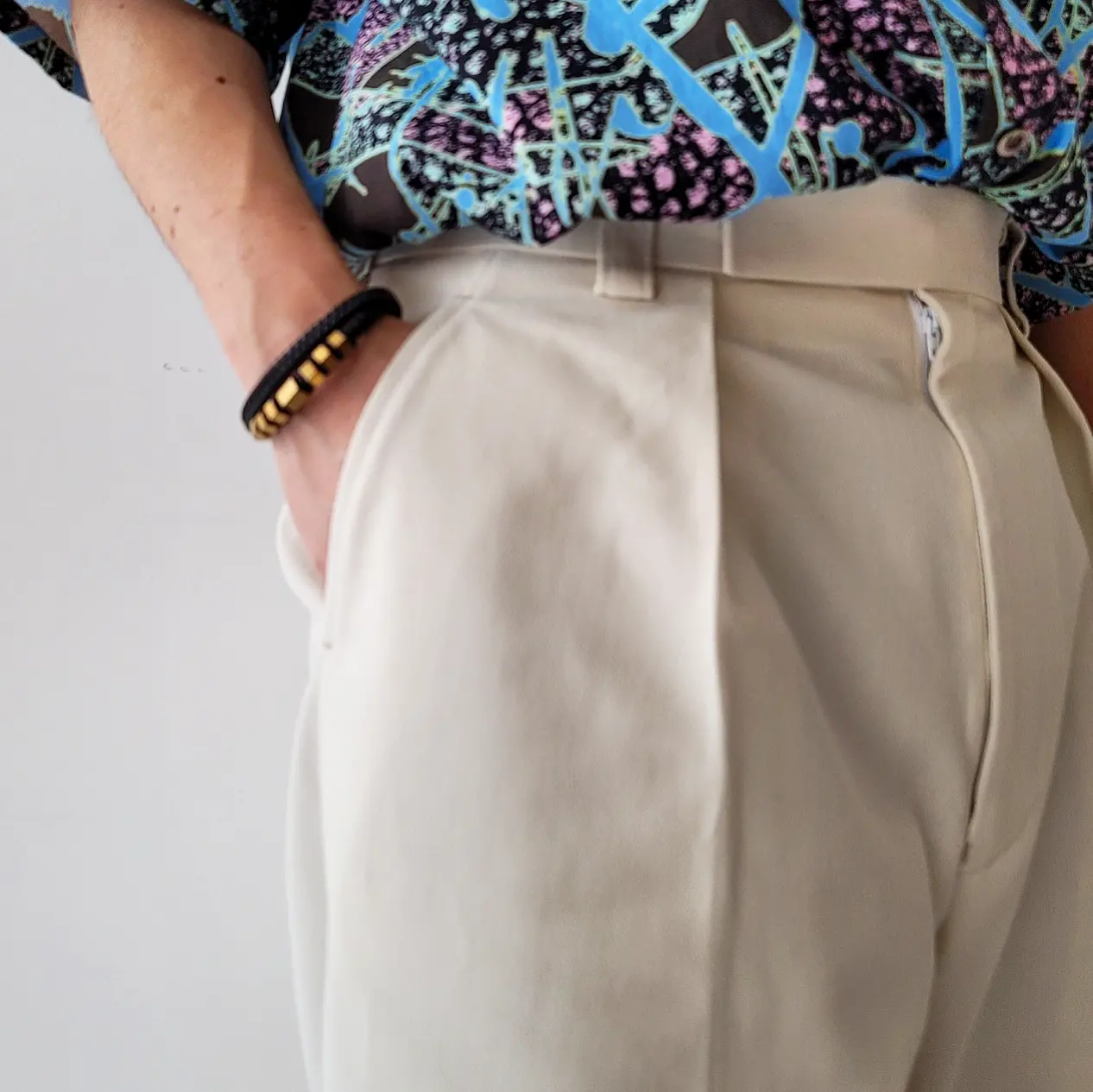 Turkish Ogarnic Drill 1-Tuck Baggy Slacks