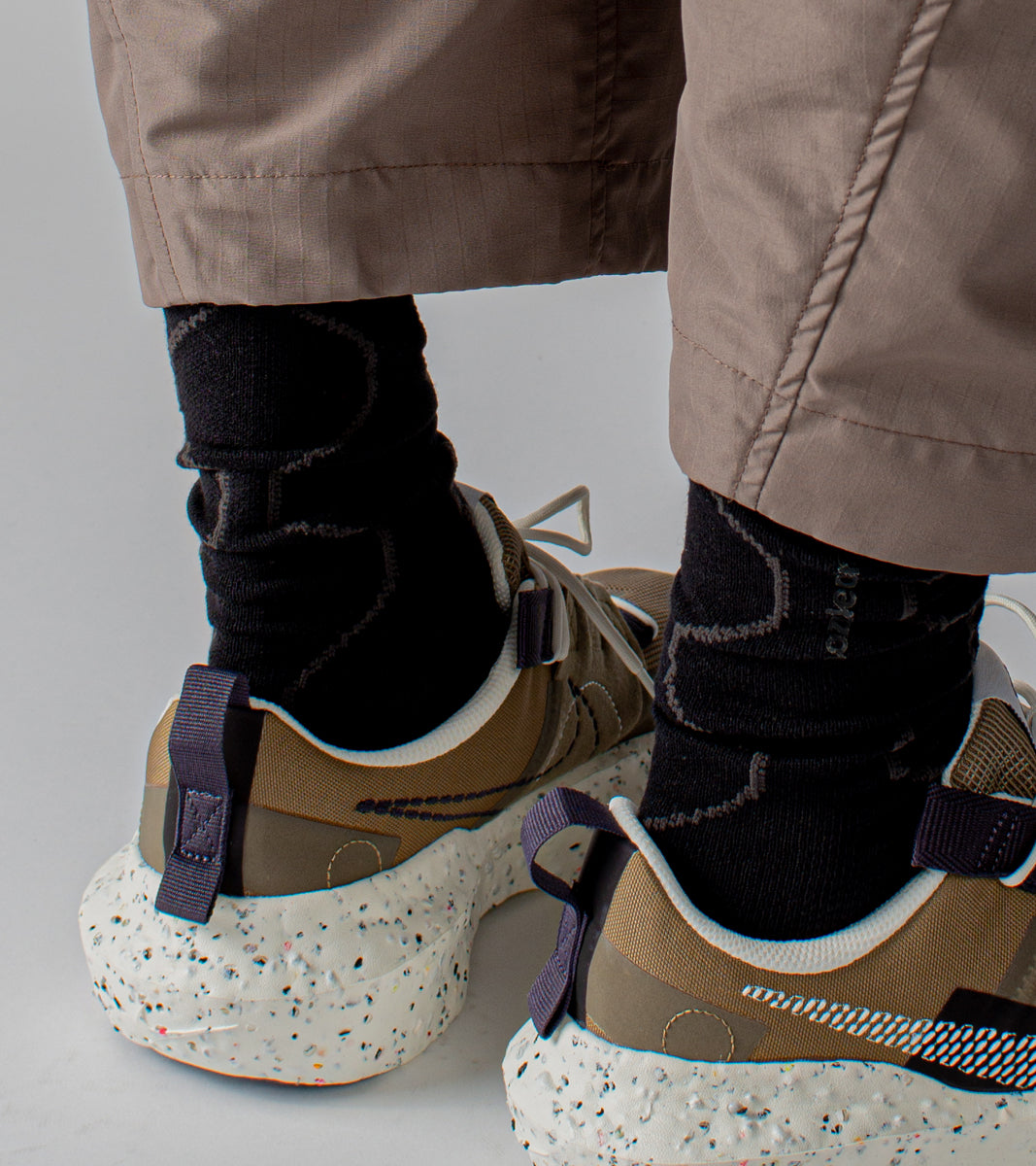 Quilted Blk - Digit No. casual cuff socks