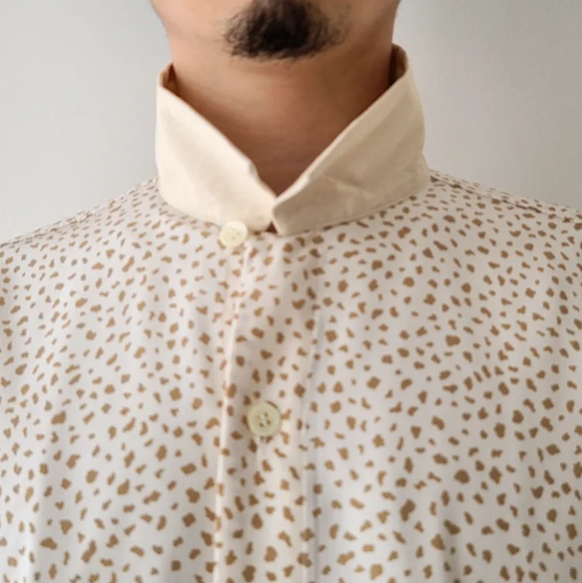 Cow Pattern Open Collar Shirt