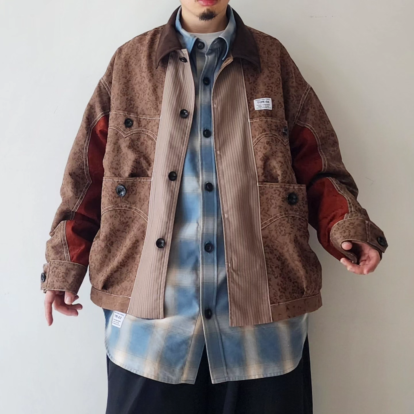 ELEPHANT TRIBAL FABRICS / Front Panel Cuba Shirt Blouson