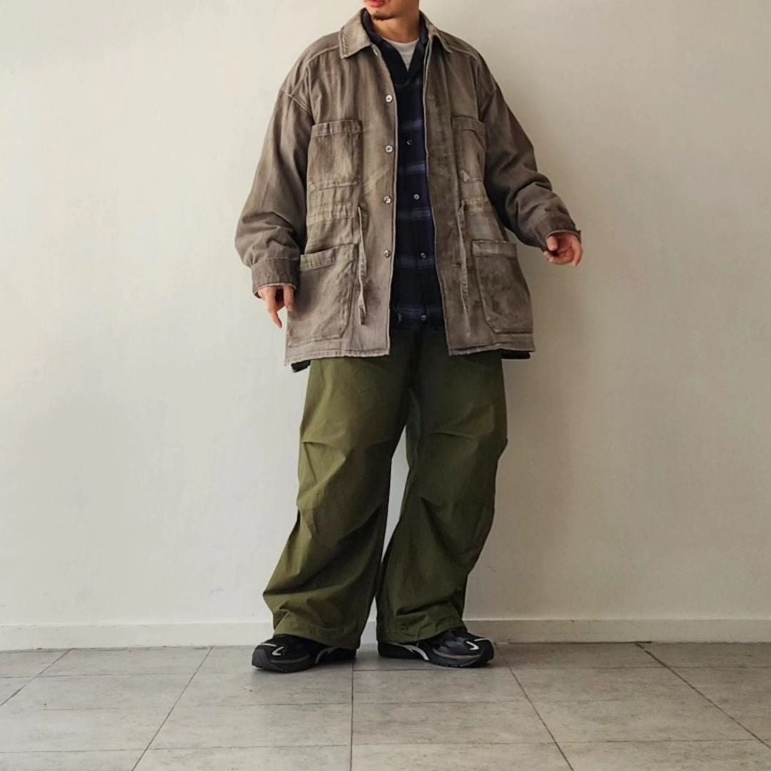 THE JEAN PIERRE / Grunge Plaid Open Collar Shirt