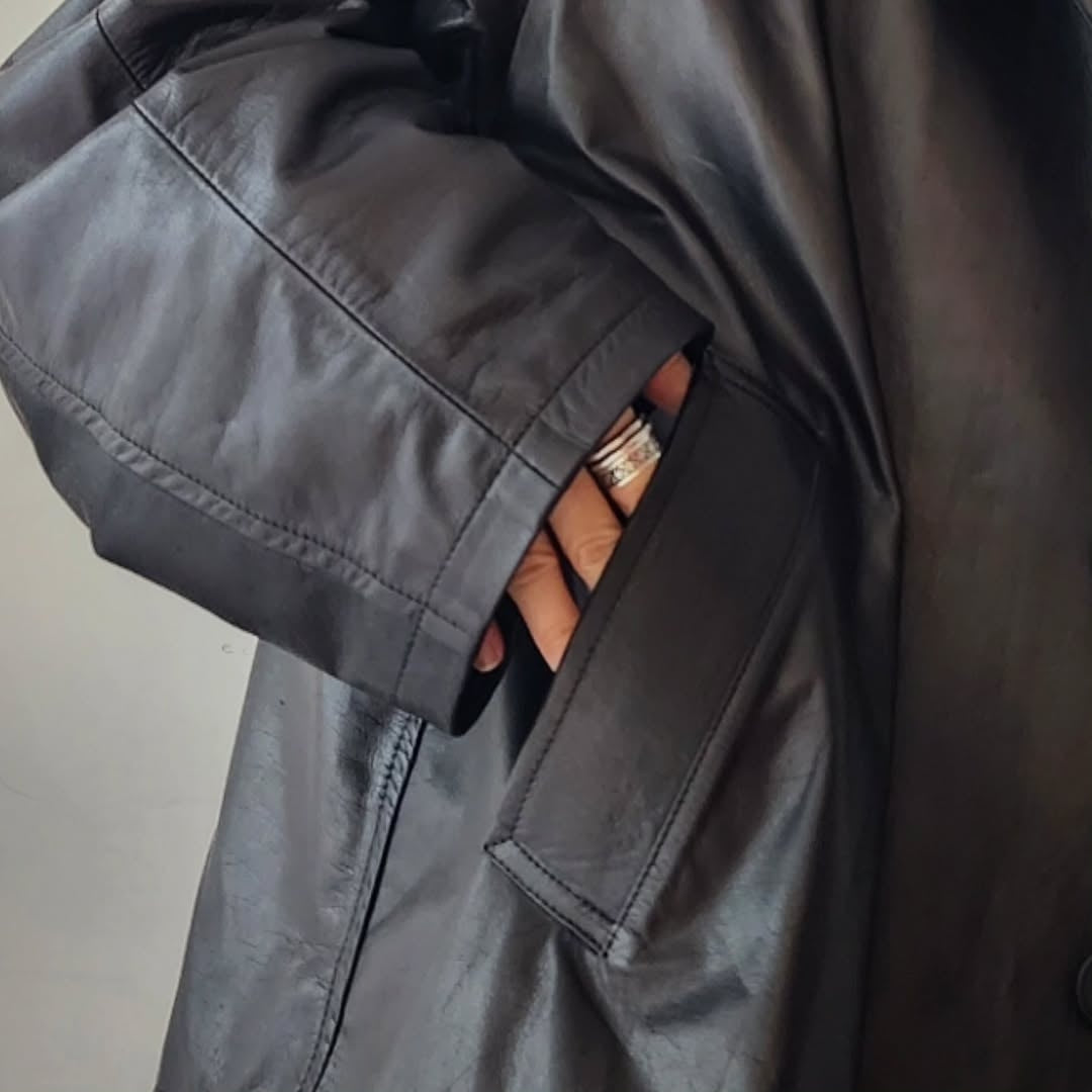 BLANC YM / Leather Oversize Raglan JKT