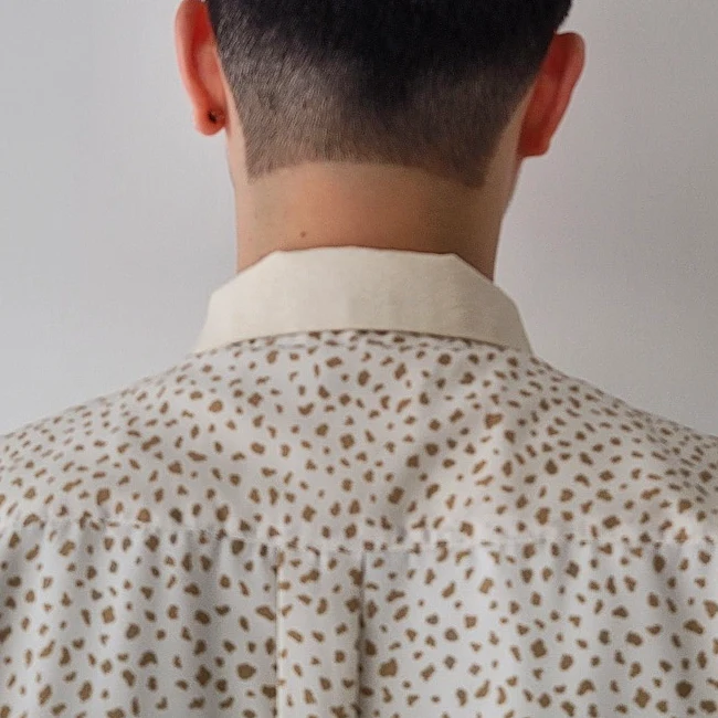Cow Pattern Open Collar Shirt