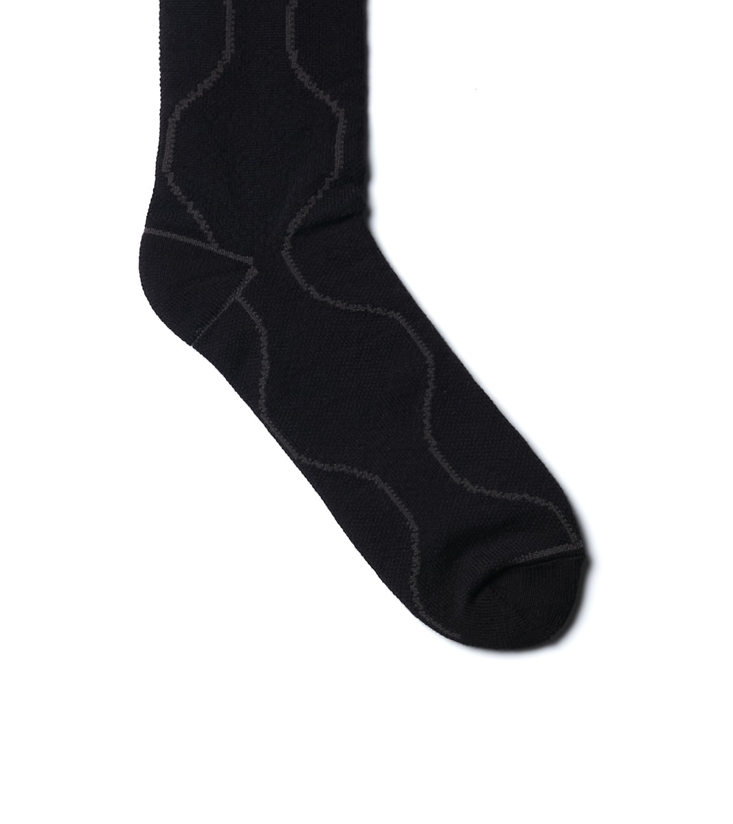 Quilted Blk - Digit No. casual cuff socks