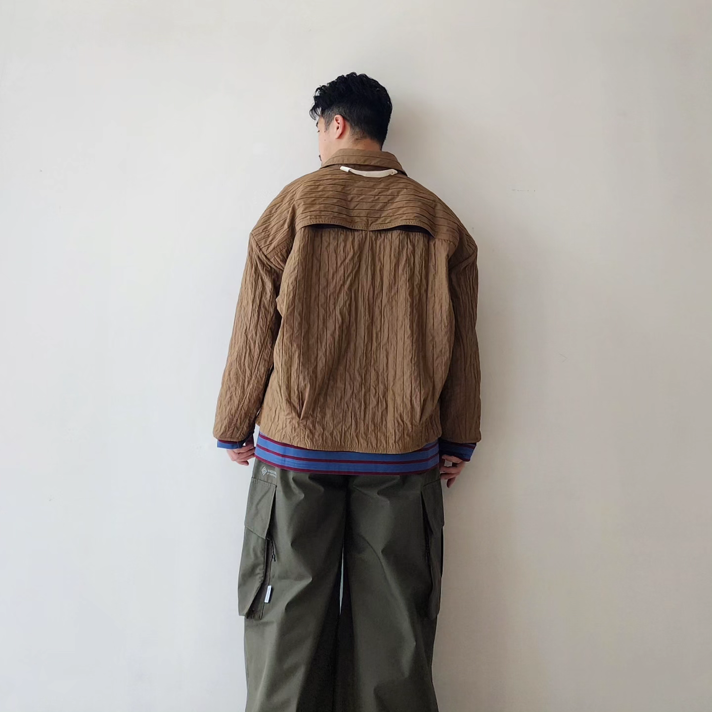 MERELY MADE / Sage Brown Merely Quilted Cropped Shirt