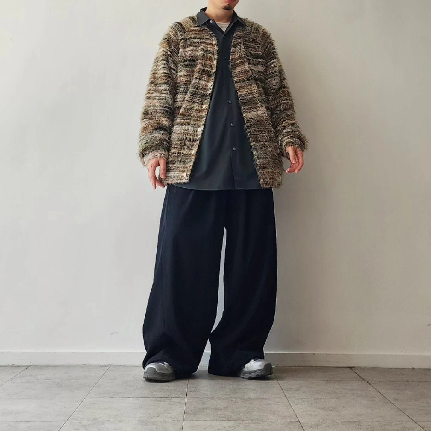 MERELY MADE / Merely Multi Stripe Rainbow Mohire Cardigan