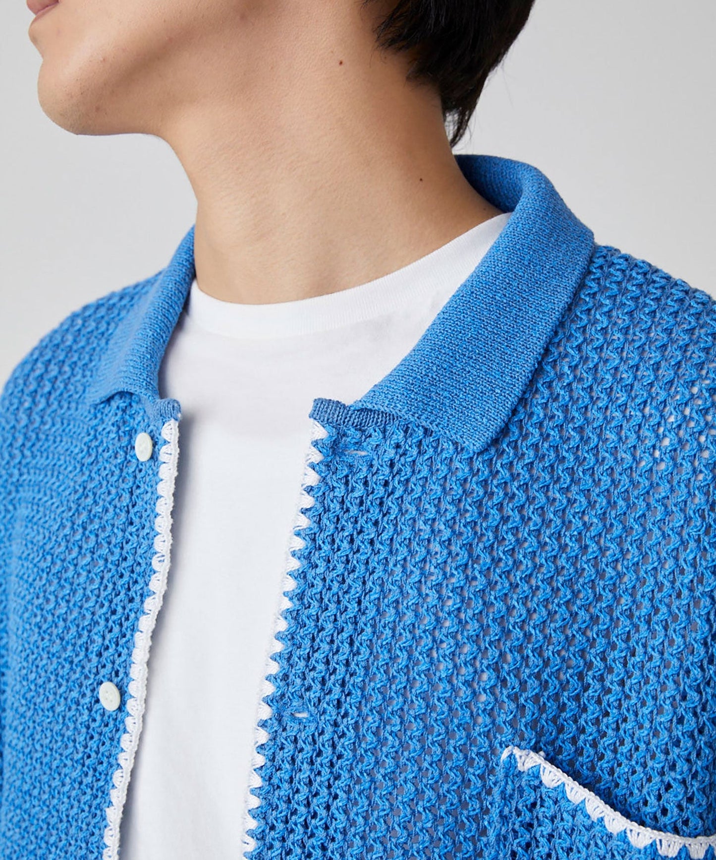DISCOVERED / Shell Stitch Mesh Knit Shirts