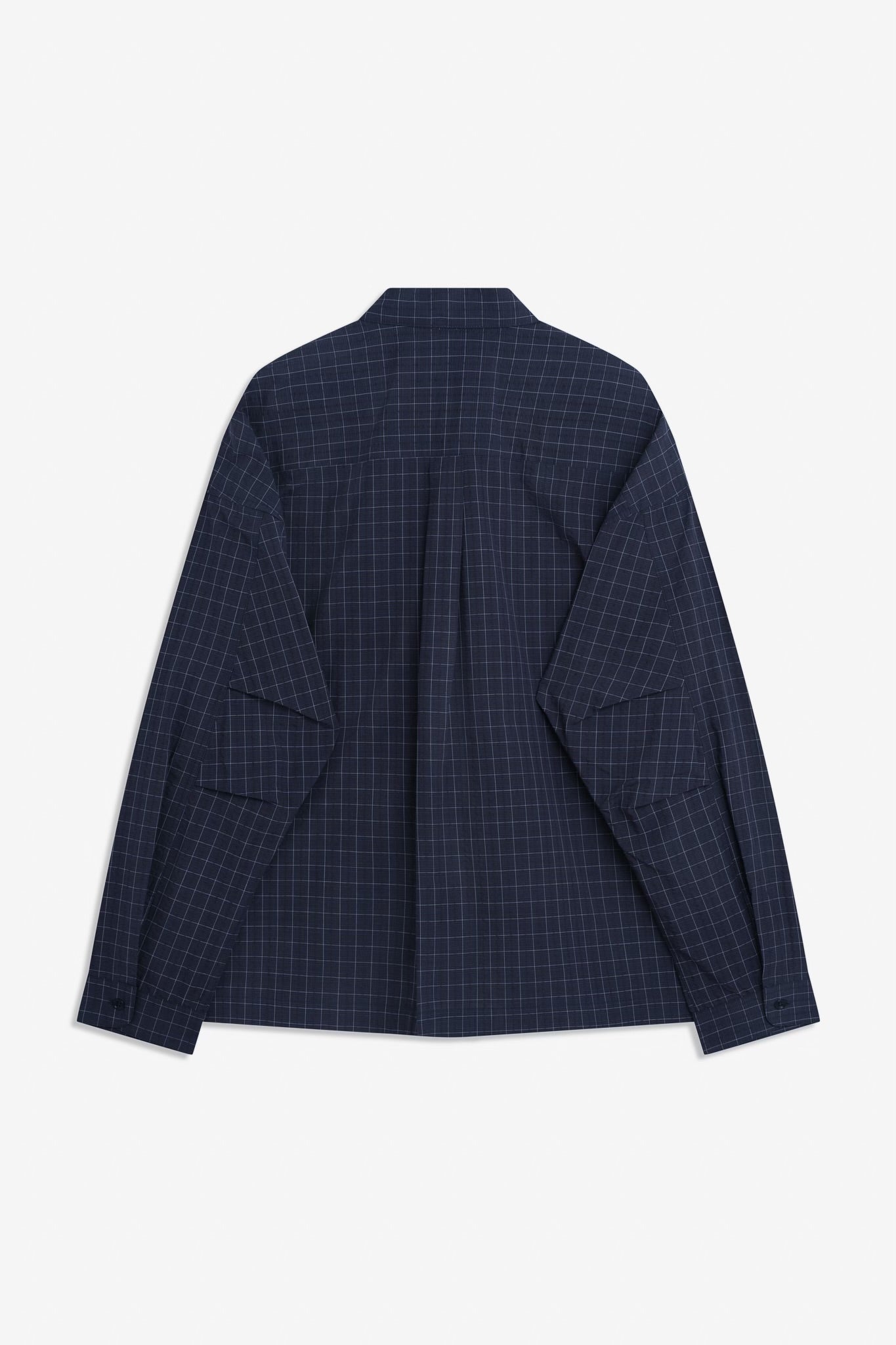 SAGE NATION / Pocket Parka Shirt - Stone Blue Check