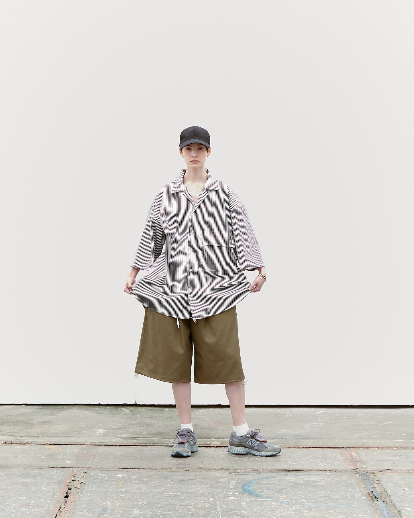 Oversized Stripe Cotton Collar Shirt (RyoTakashima x Tree And Branch)