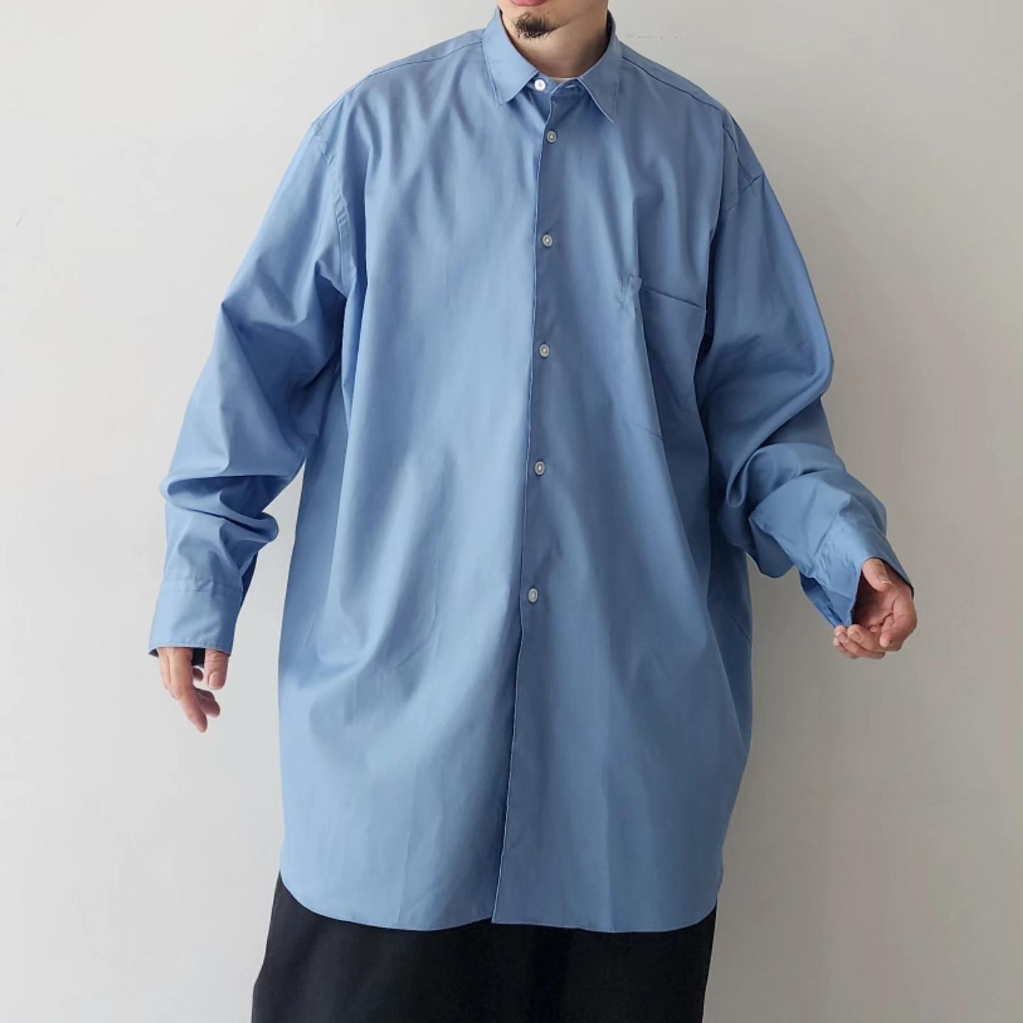 INTERIM / Hyper Big 200/2 Supima Twill Regular Collar Shirt – Tree INTERIM / Hyper Big 200/2 Supima Twill Regular Collar Shirt – Tree