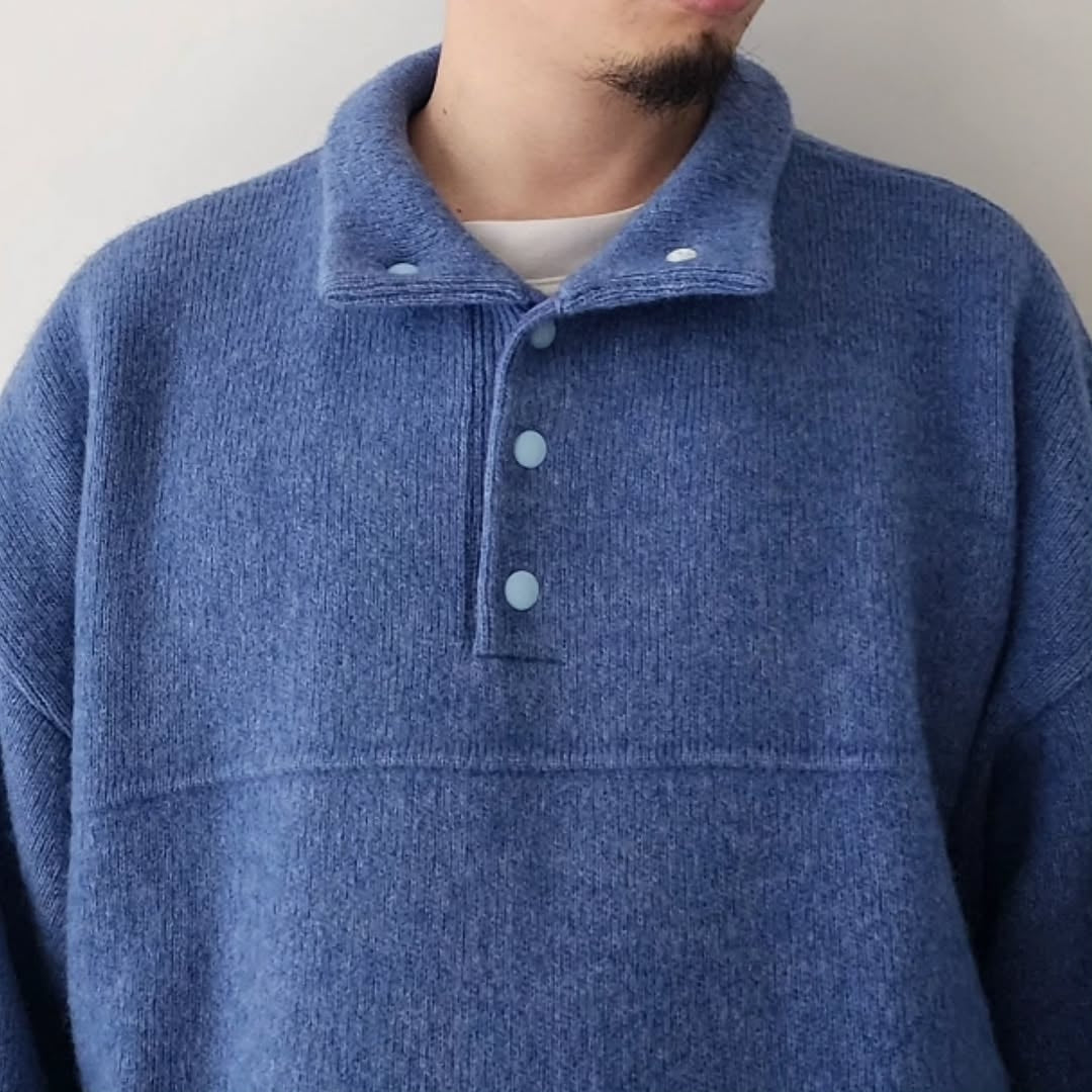 BLANC YM / Wool Fleece Snap Pullover