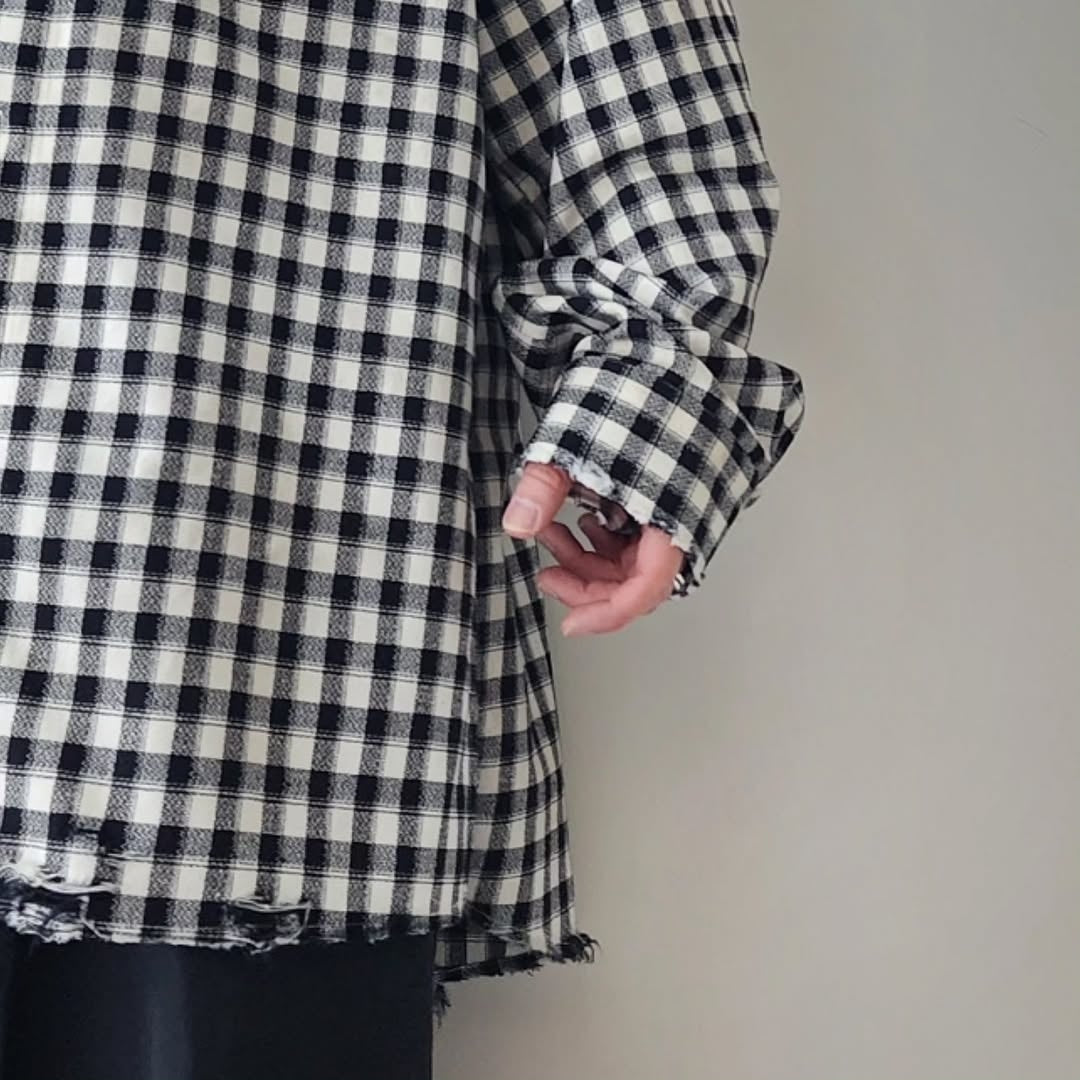 ANCELLM / C/R Check Over Shirt