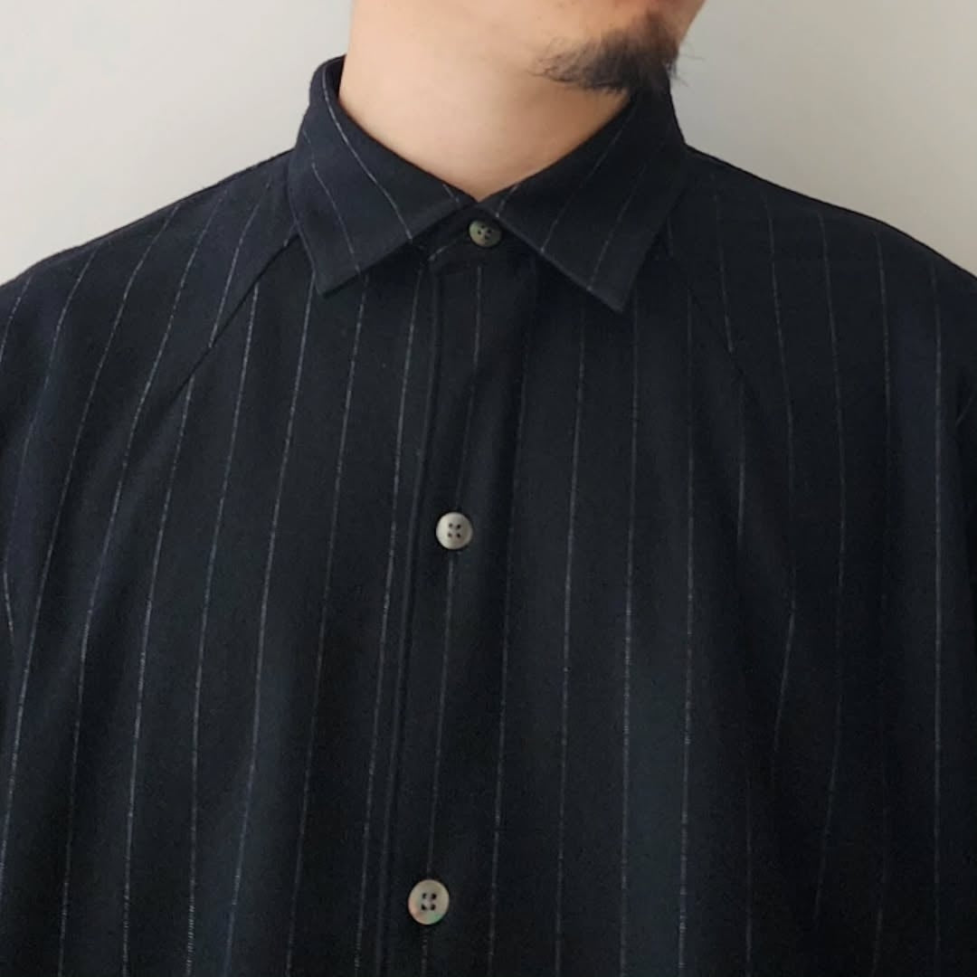 KANEMASA PHIL / 36G Ideal Wool Stripe Shirt