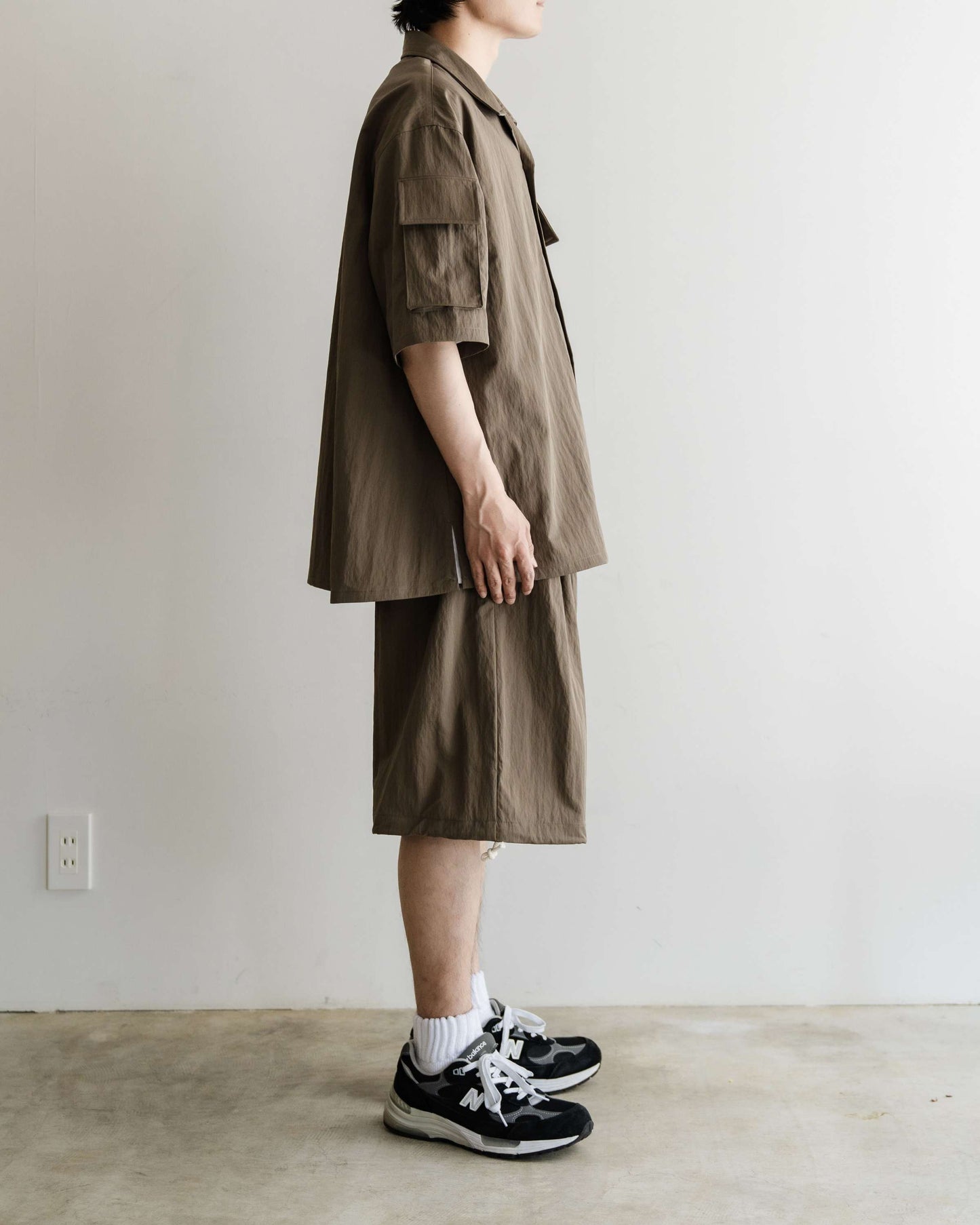 Multi Pocket Half Sleeve Shirts (Dark Beige)