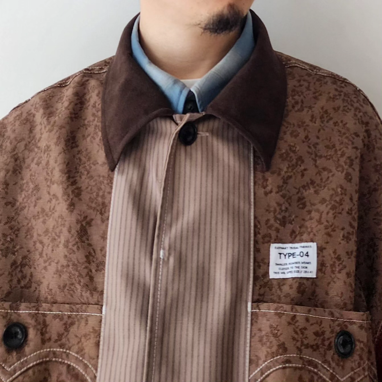 ELEPHANT TRIBAL FABRICS / Front Panel Cuba Shirt Blouson