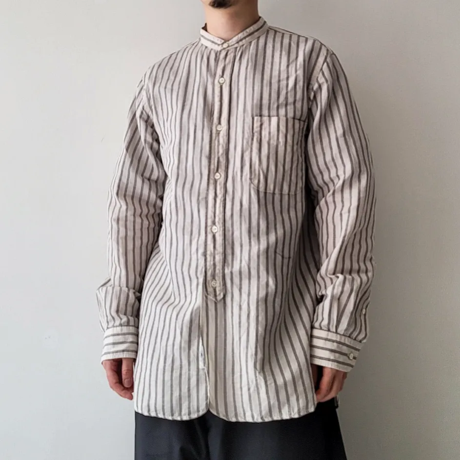 Banded Collar Shirts -Cotton/Linen