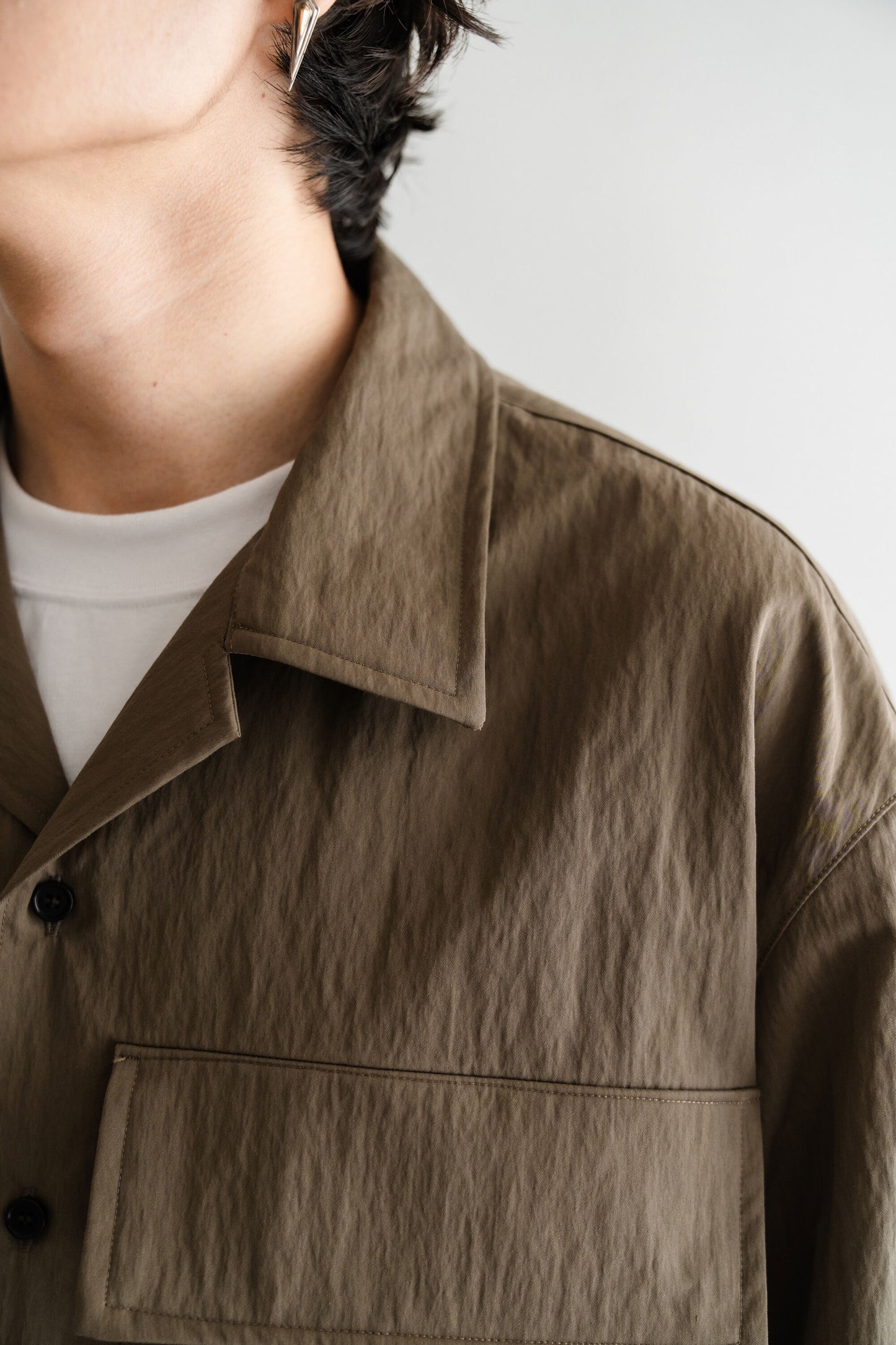Multi Pocket Half Sleeve Shirts (Dark Beige)