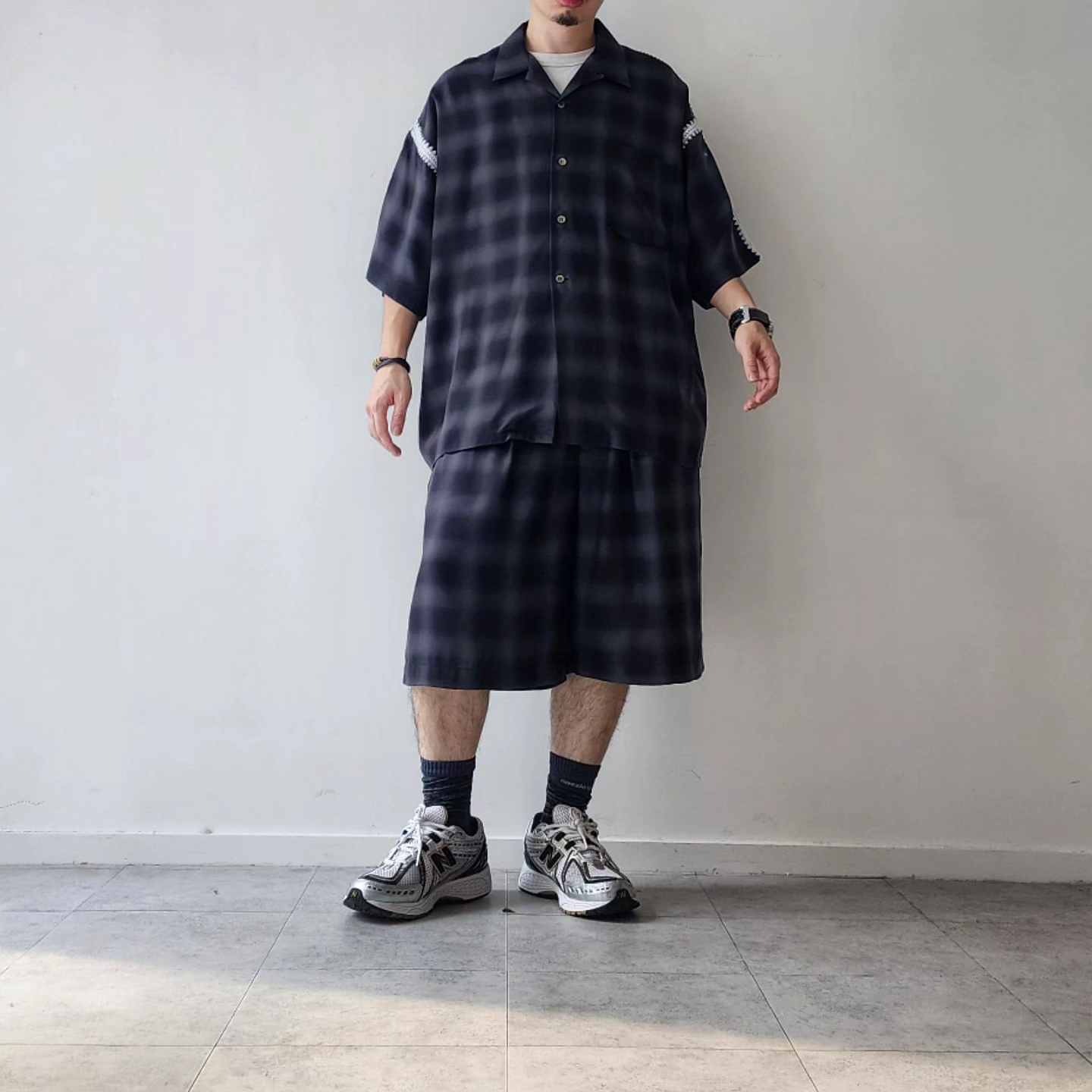 DISCOVERED / Ombre Wide Open Collar Shirts