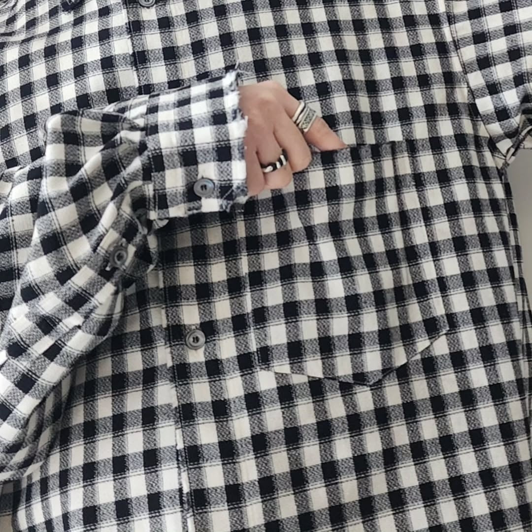 ANCELLM / C/R Check Over Shirt