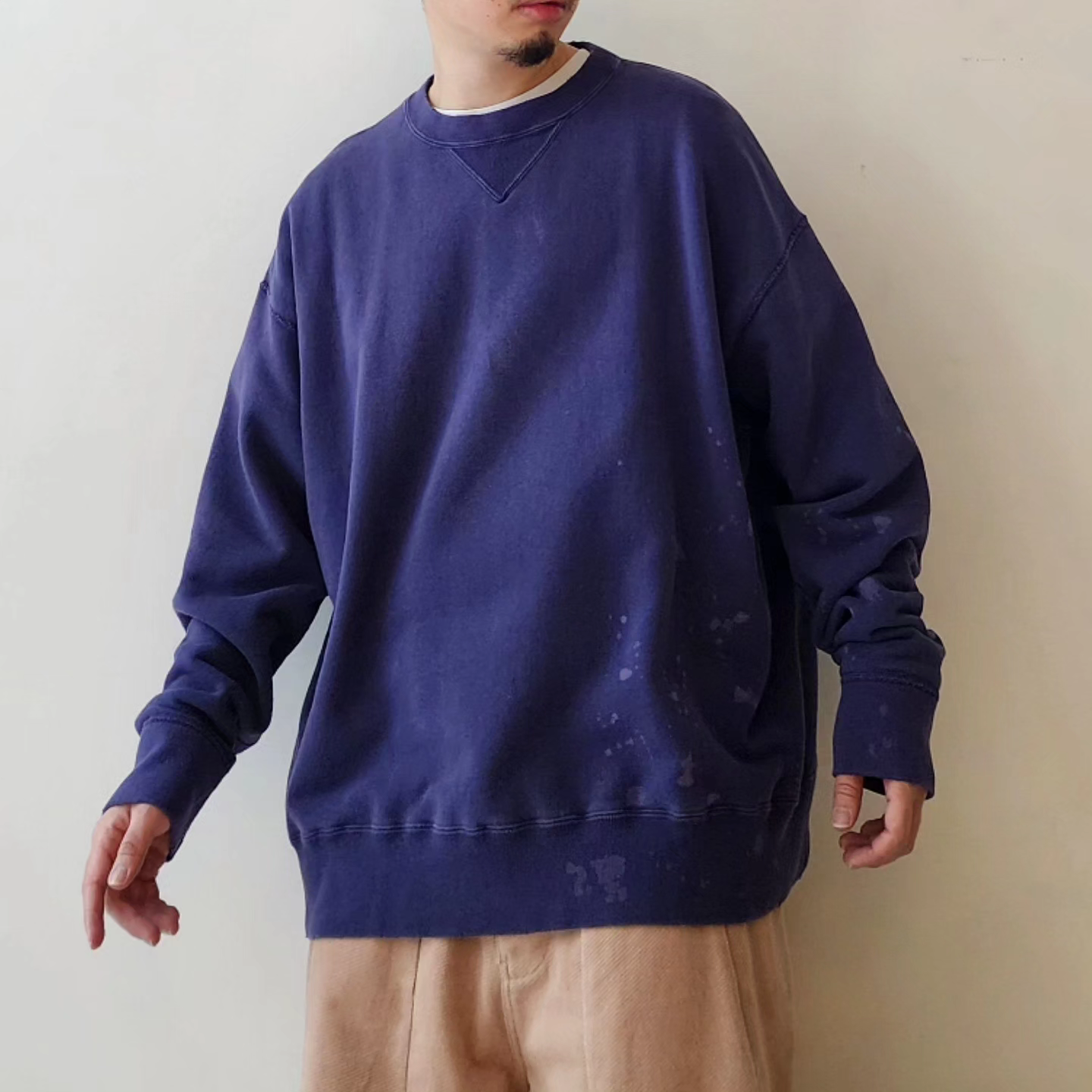 INTERIM / Bleach Hyper Big V Loop Wheel Seamless Sweat Shirt