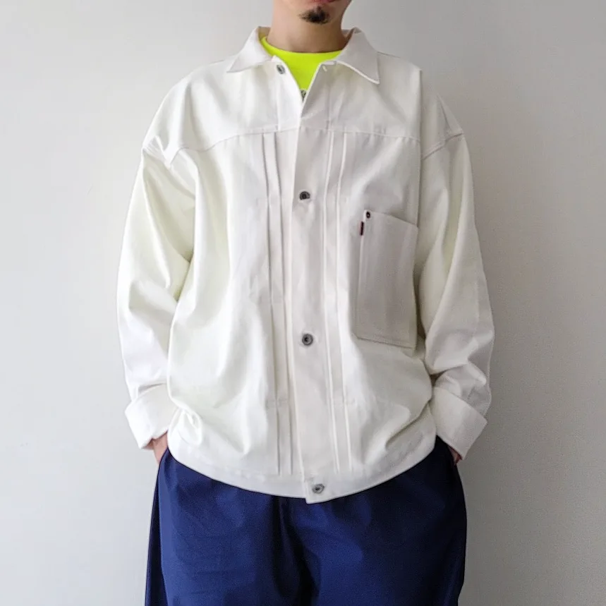 Hyper Big WWII "1st" White Shuttle Denim Jacket
