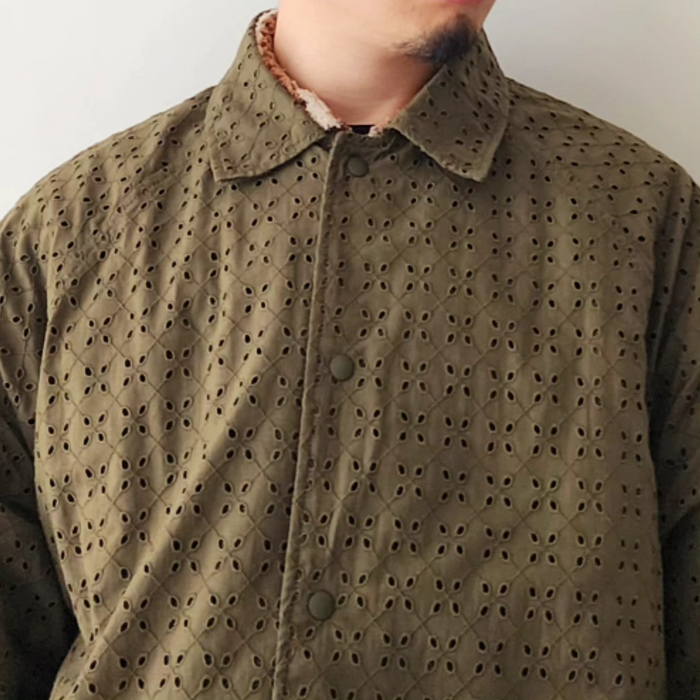 MERELY MADE / Olive Khaki Merely Premium Flower Lace Coach Jacket