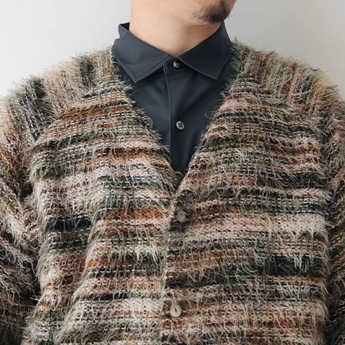 MERELY MADE / Merely Multi Stripe Rainbow Mohire Cardigan