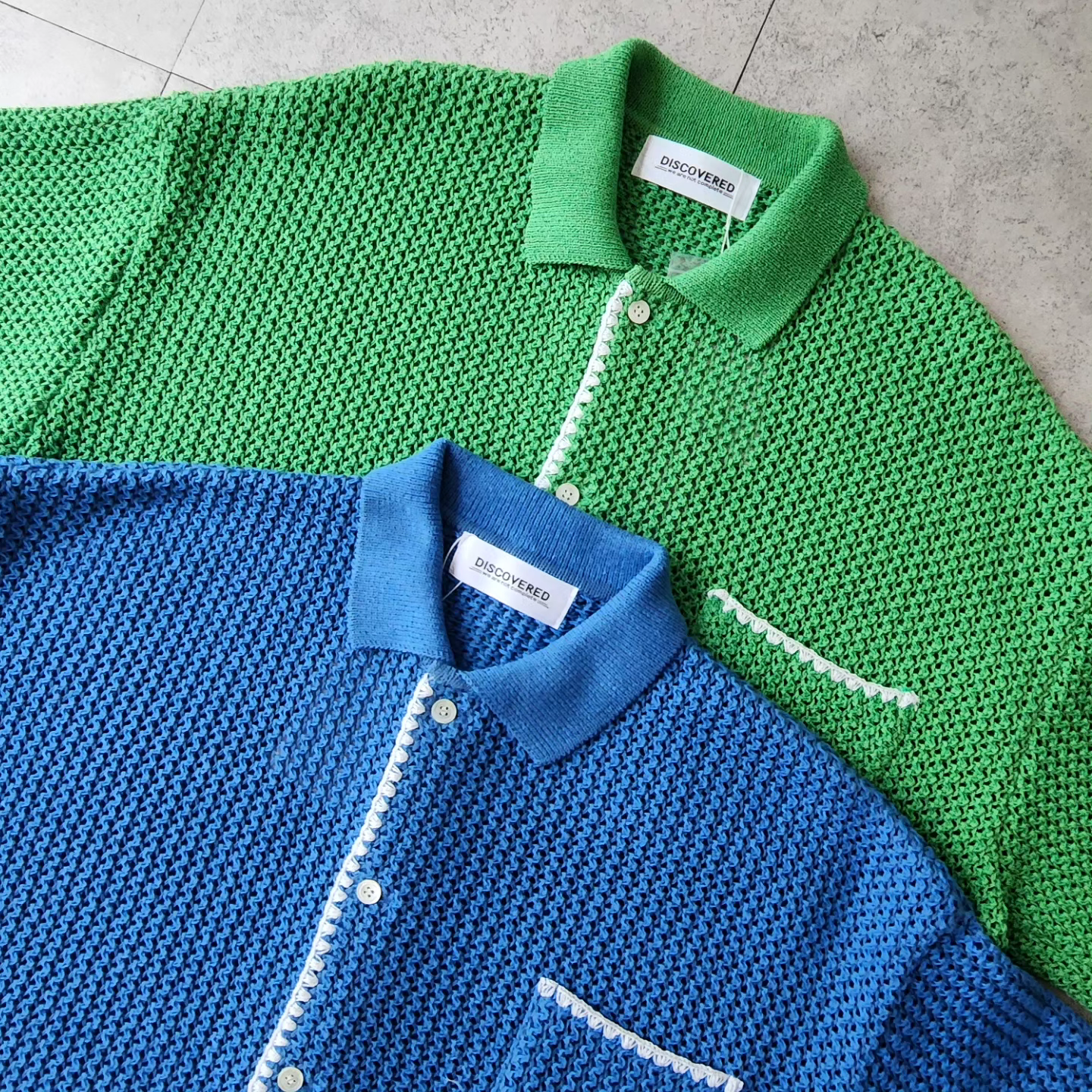 DISCOVERED / Shell Stitch Mesh Knit Shirts