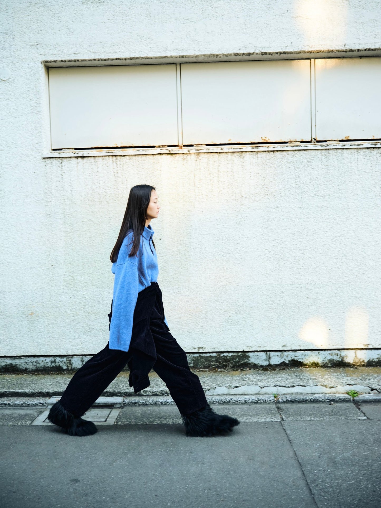 BLANC YM / Wool Fleece Snap Pullover