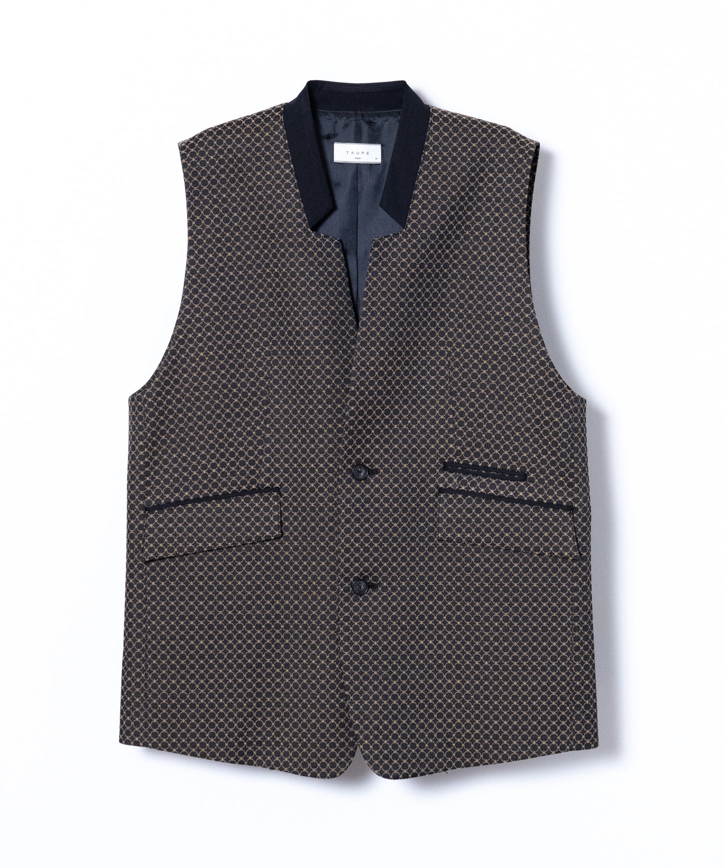 TAUPE / Circle JQ Notched Vest