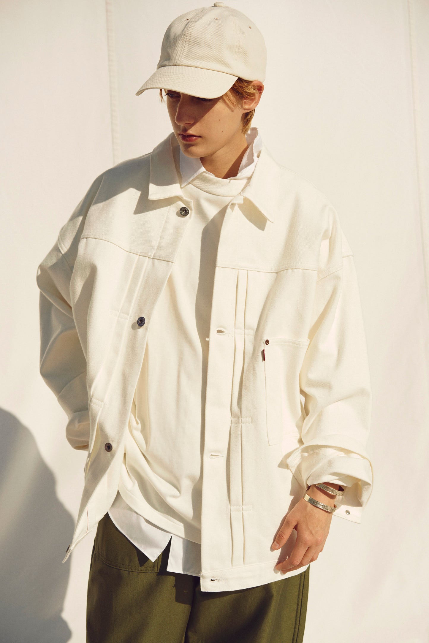 Hyper Big WWII "1st" White Shuttle Denim Jacket