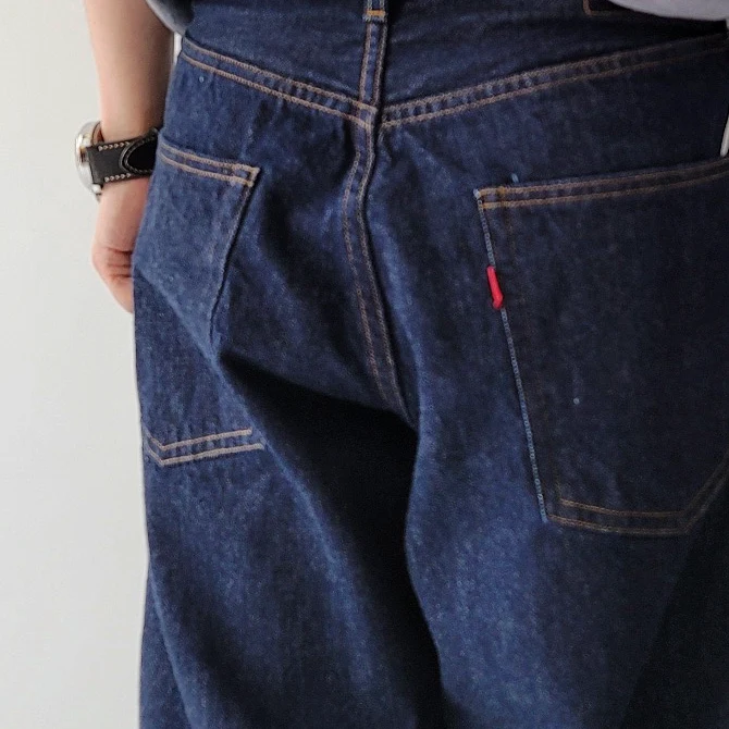 40's Mil Baggy Zipped Shuttle Denim Trousers