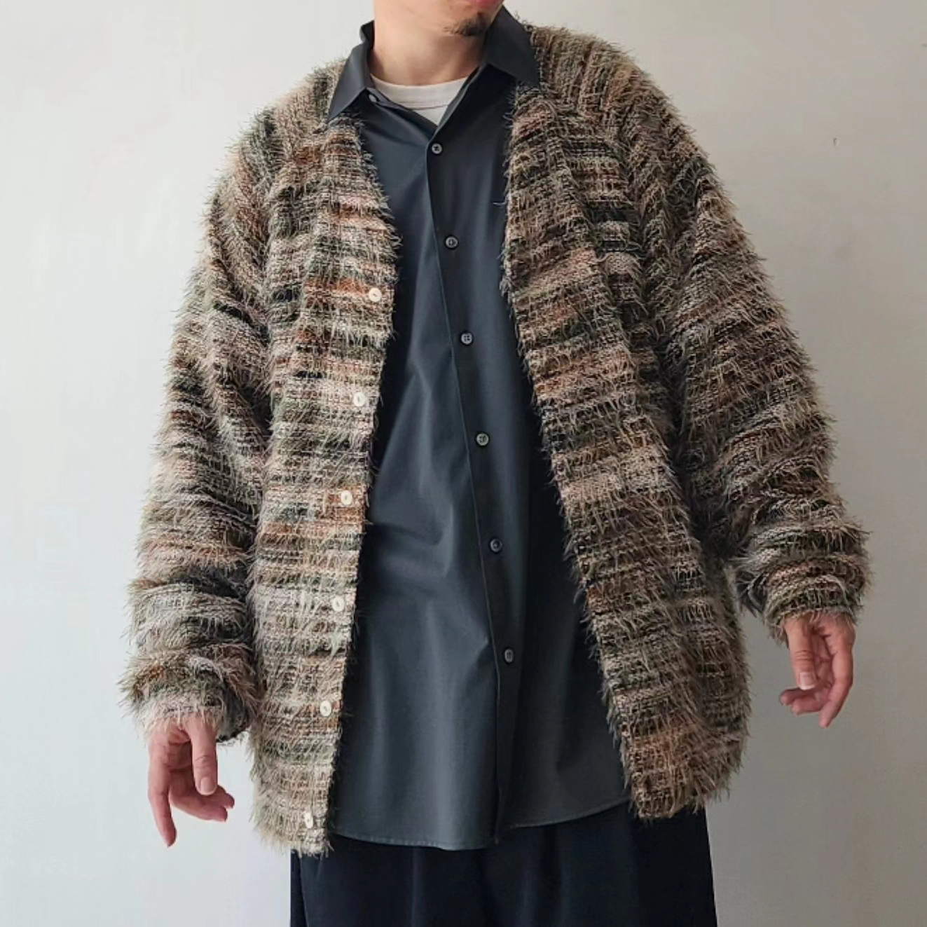 MERELY MADE / Merely Multi Stripe Rainbow Mohire Cardigan
