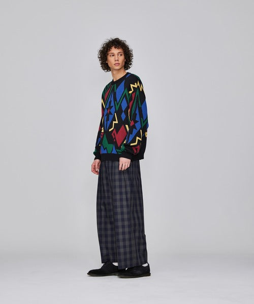 IROQUOIS / T/R Glen Check Wide Chinos