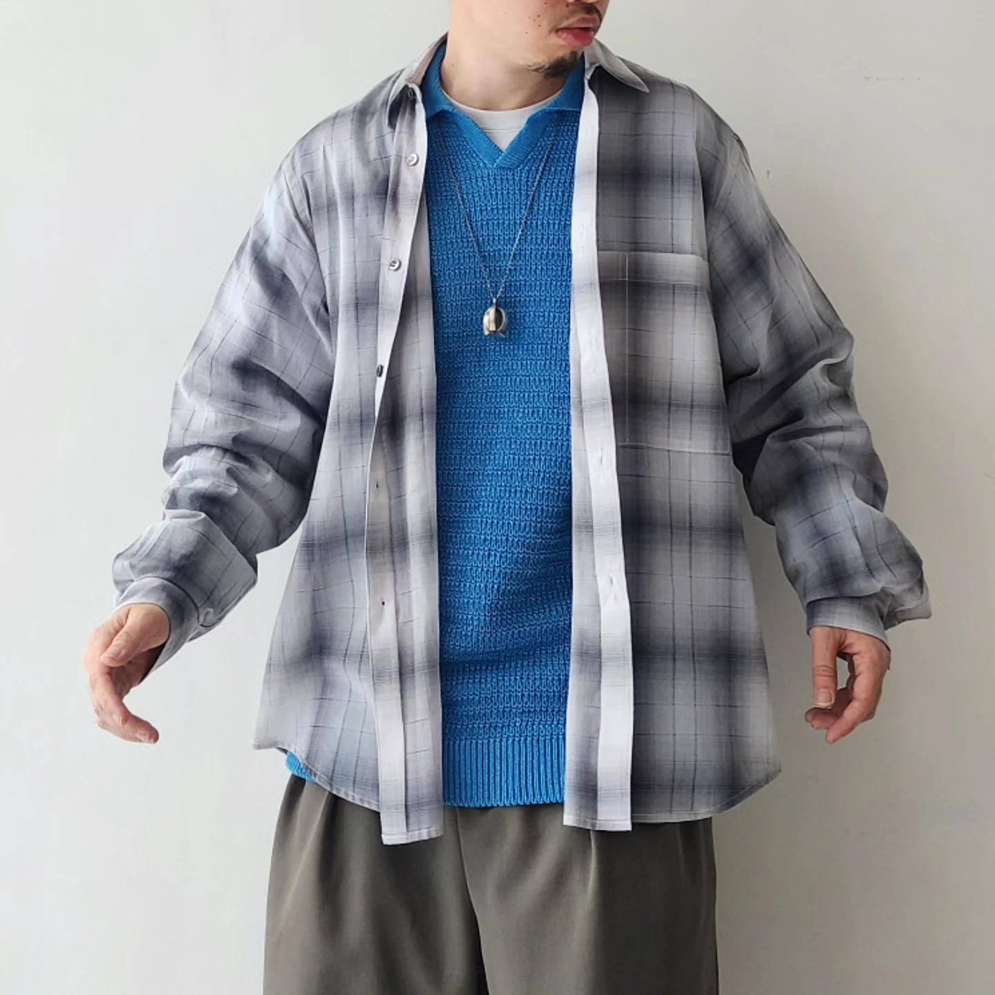FACTOTUM / Voil Cotton Round Hem Shirt