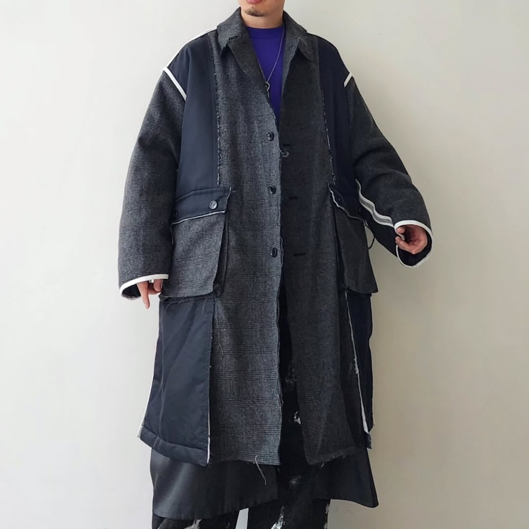 DISCOVERED / Inside Out Check Nylon Coat