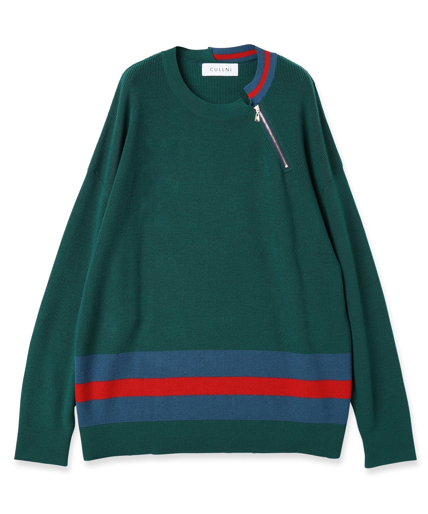 CULLNI / Neck Zip Line Knit