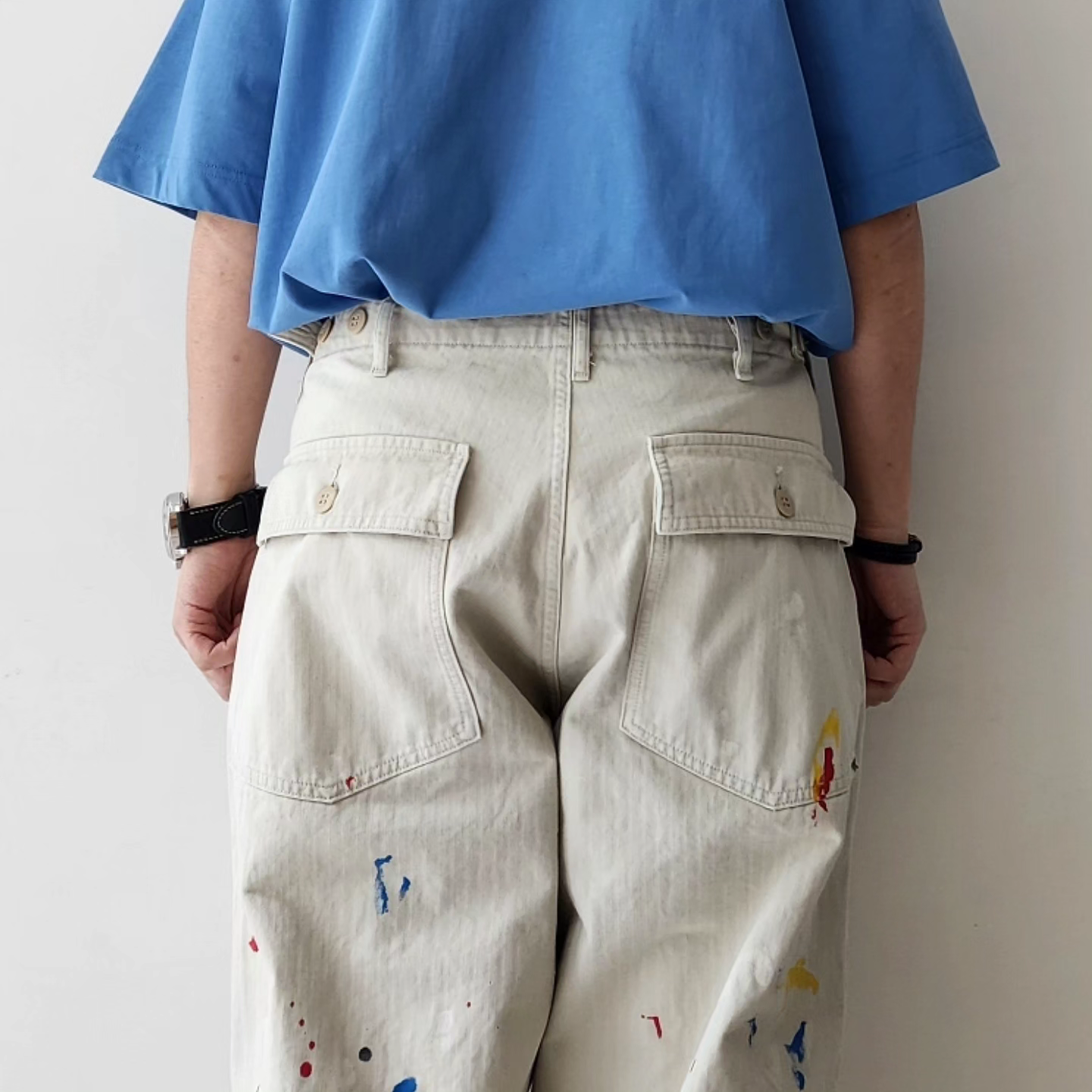 INTERIM / Milk Paint Organic Cotton Hbt Twill Baker Pants