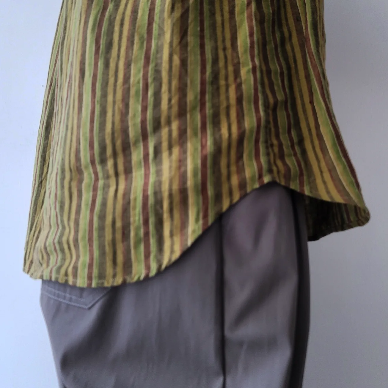 Baggy Fit Band Collar Short Sleeve Shirt