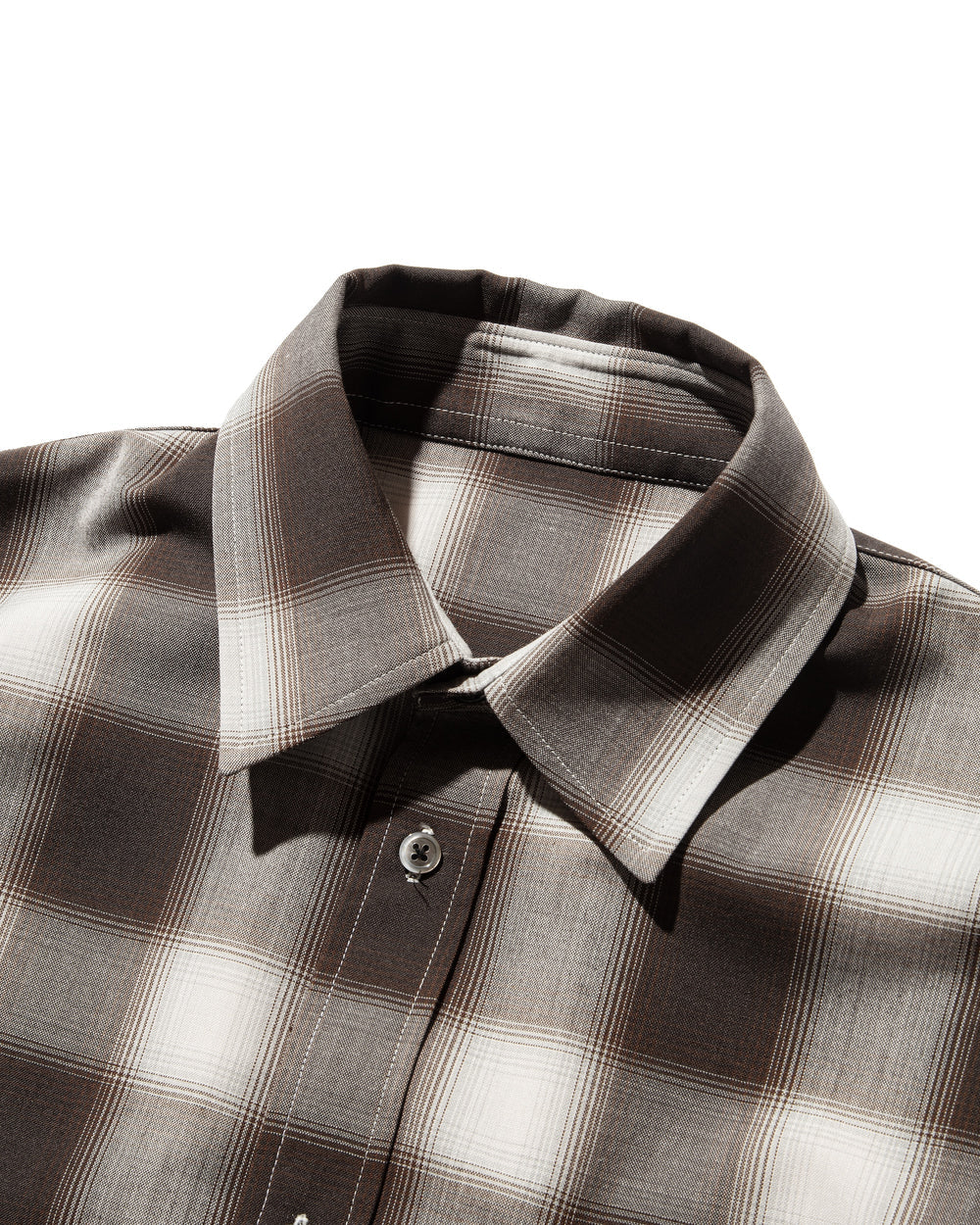 CLESSTE / Ombre Check Classic City S/S Shirt (Brown)