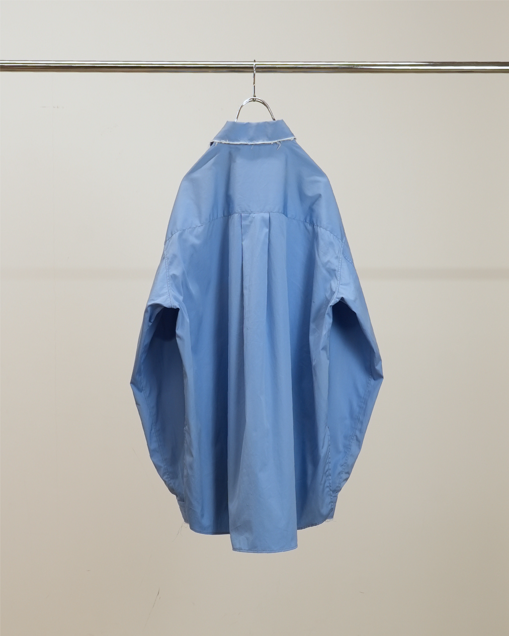 ANCELLM / High-Count Frayed Over Shirt (Blue)