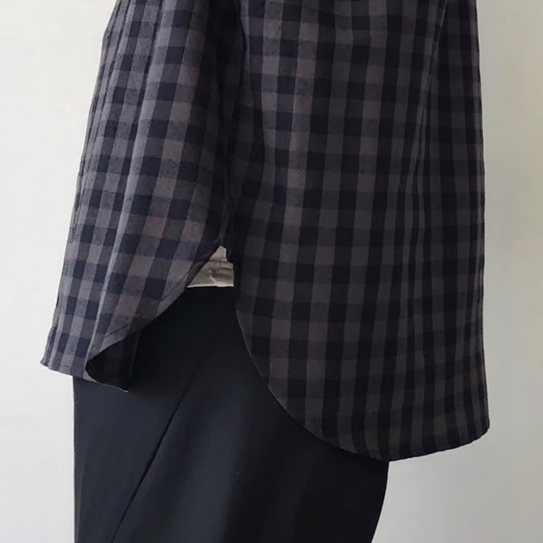 BLANC YM / Silk Plaid Wide Shirts