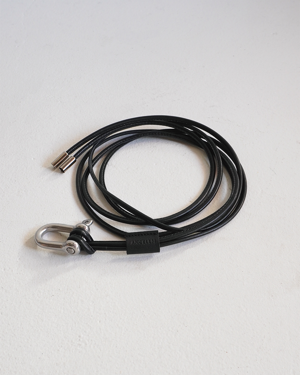 ANCELLM / Leather Rope Belt (Black)