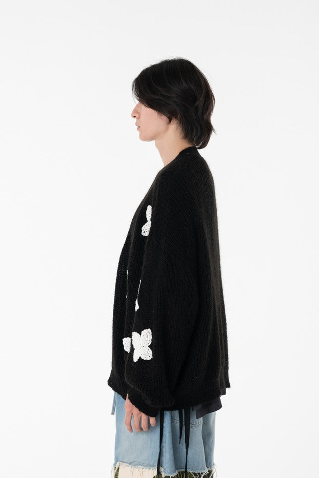 DISCOVERED / Butterfly Crochet Mohair Knit C/D (Black)