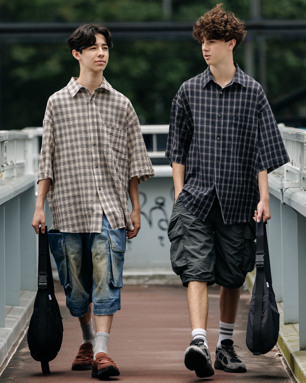 CLESSTE / Plaid Sucker Classic City S/S Shirt (Black)