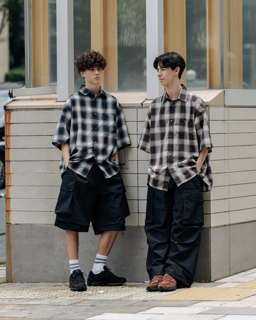 CLESSTE / Ombre Check Classic City S/S Shirt (Black)