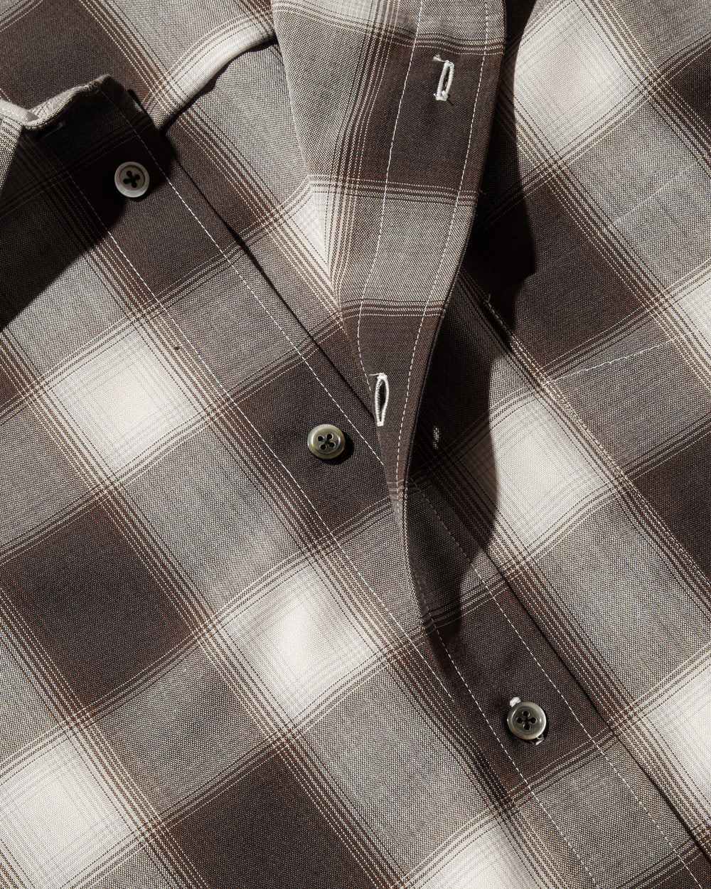 CLESSTE / Ombre Check Classic City S/S Shirt (Brown)