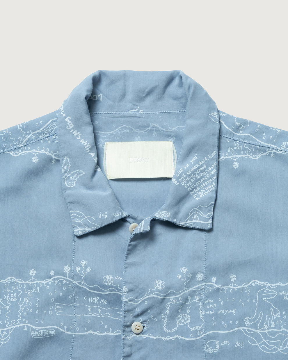 INNAT / Rakugaki Bandana Shirt (Sax Blue)