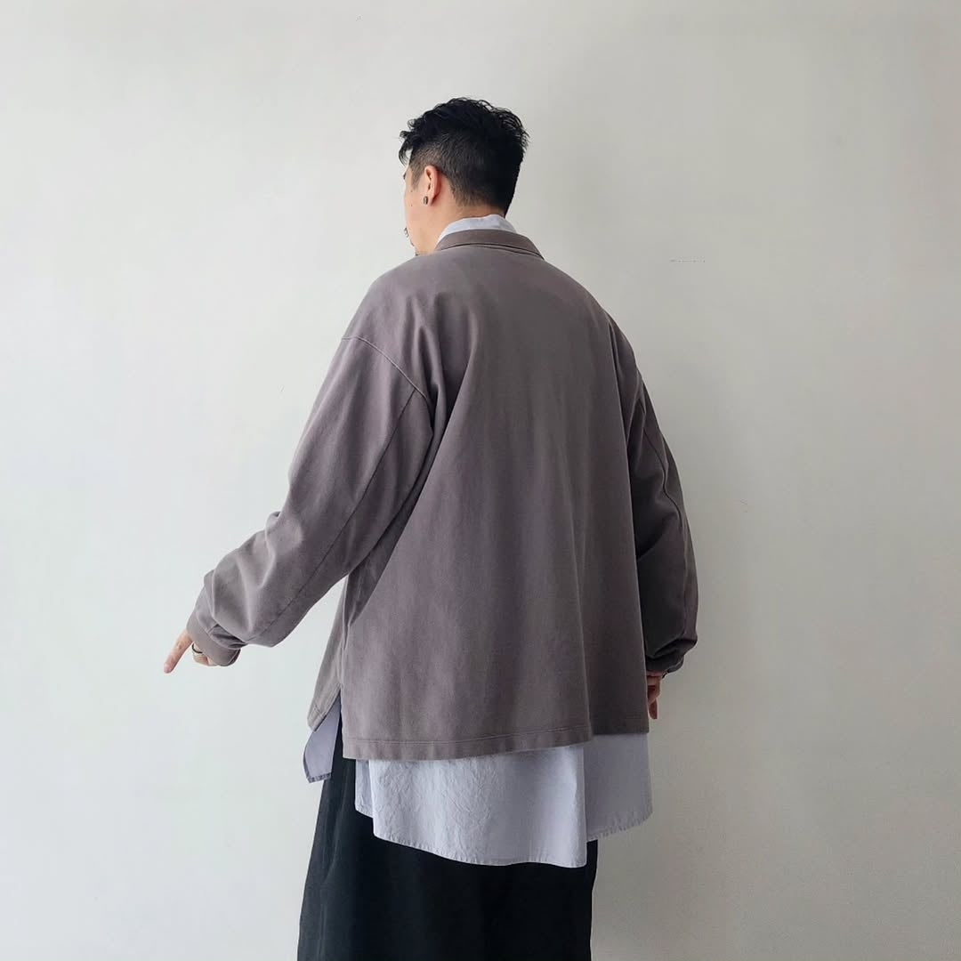 ANCELLM / Half Zip Polo LS Shirt