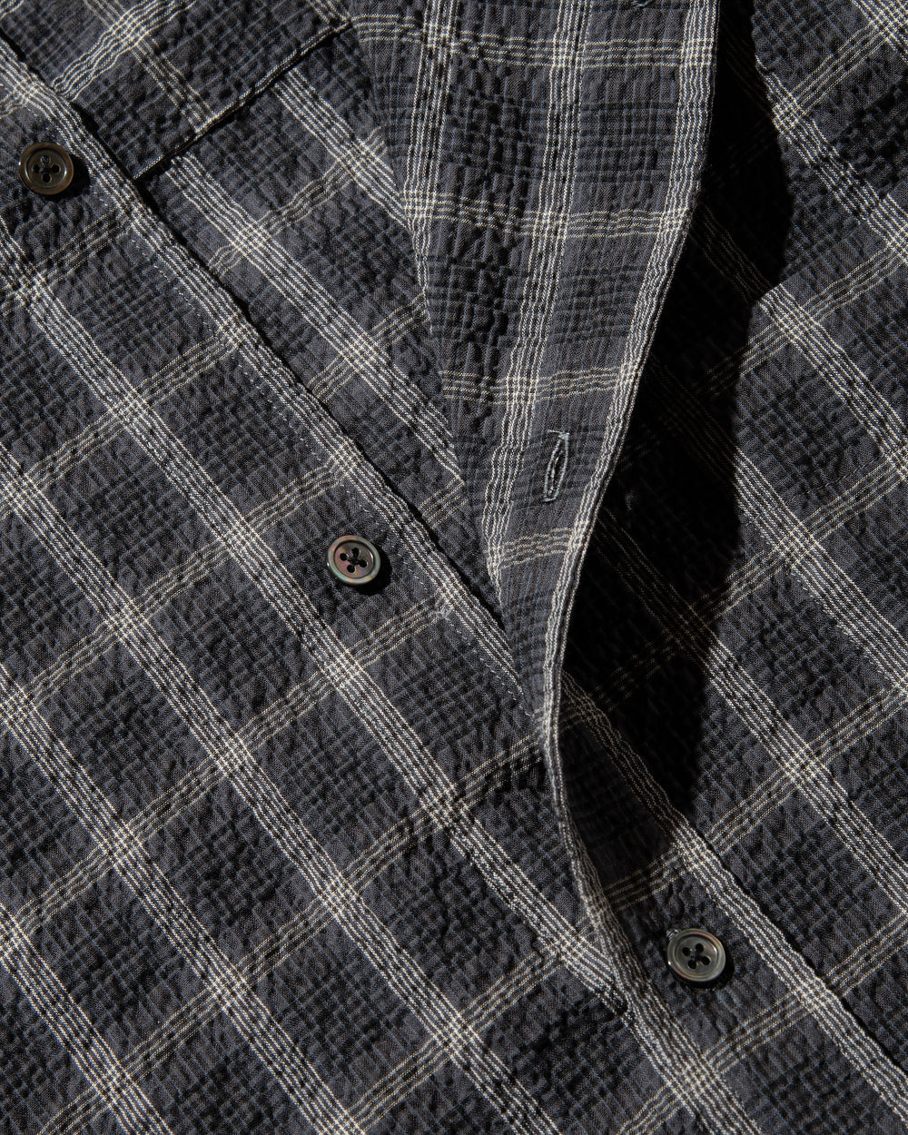 CLESSTE / Plaid Sucker Classic City S/S Shirt (Black)